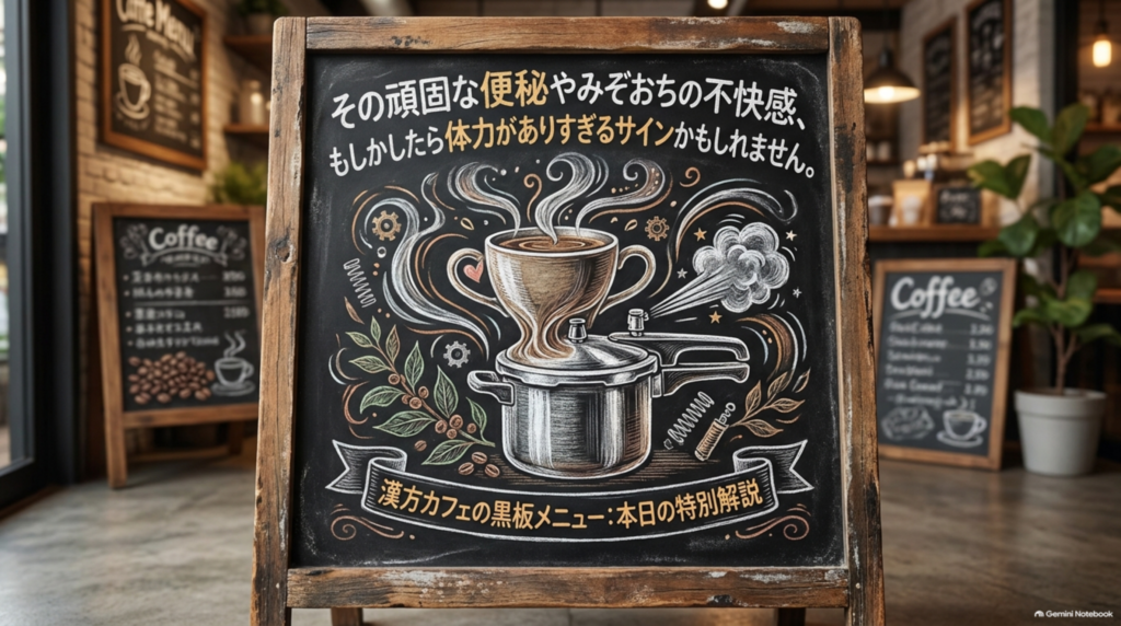 漢方カフェの黒板メニュー：大柴胡湯の特別解説