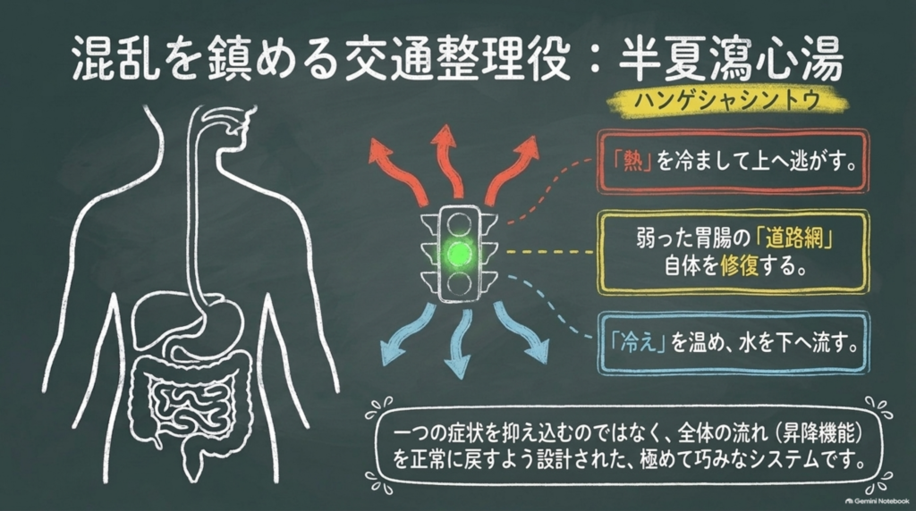 混乱を鎮める交通整理役、半夏瀉心湯