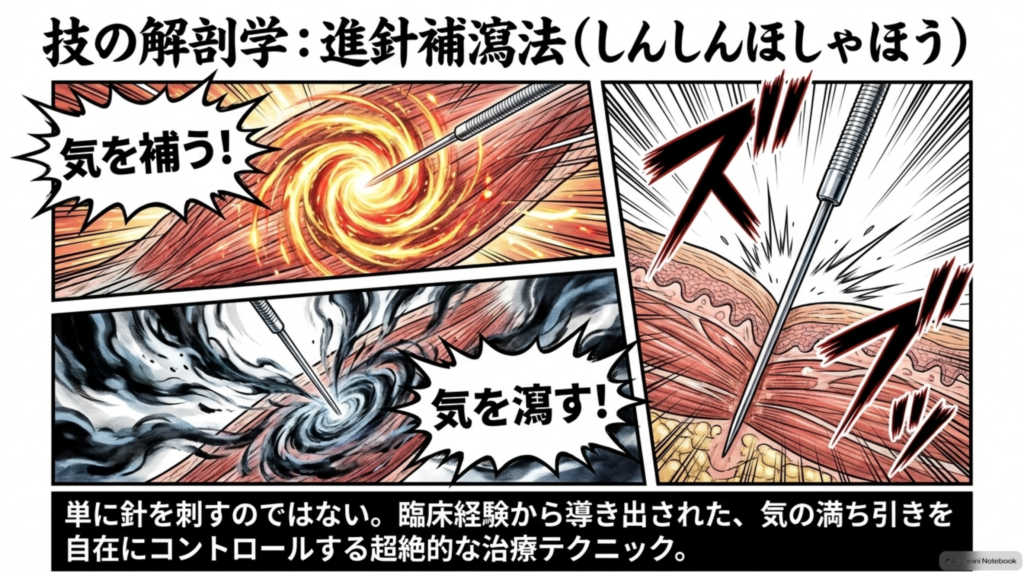 進針補瀉法の仕組み：気を補う・気を瀉す