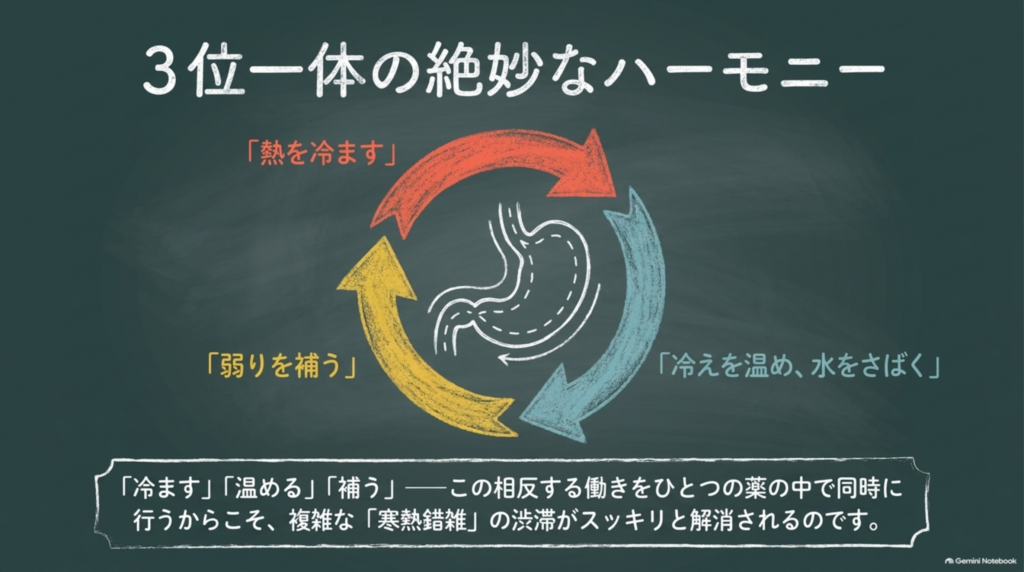 熱を冷ます・冷えを温める・弱りを補う、3位一体のハーモニー