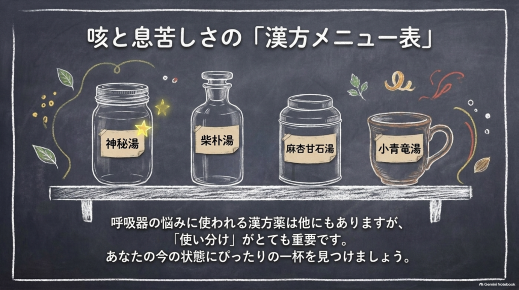 呼吸器の悩みに使われる漢方薬の使い分け