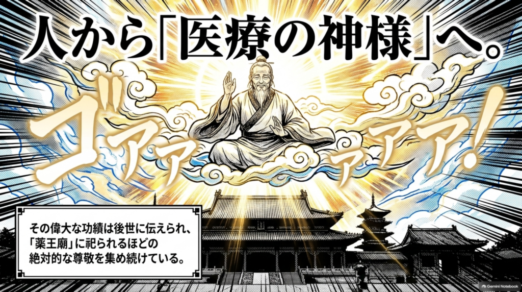 医療の神様として薬王廟に祀られた孫思邈