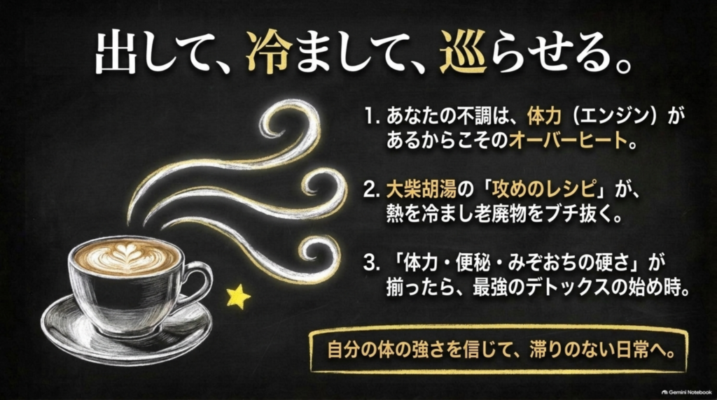 出して、冷まして、巡らせる。大柴胡湯の攻めのレシピ