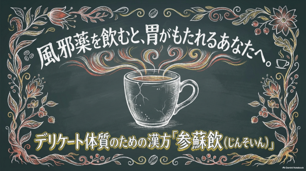 風邪薬を飲むと、胃がもたれるあなたへ。デリケート体質のための漢方「参蘇飲(じんそいん)」