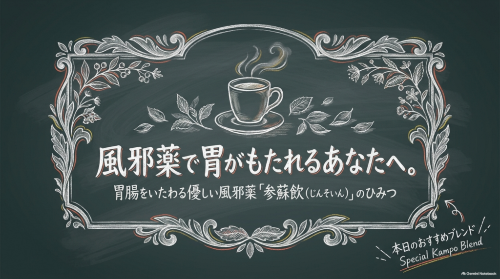 風邪薬で胃がもたれるあなたへ。胃腸をいたわる優しい風邪薬「参蘇飲」のひみつ