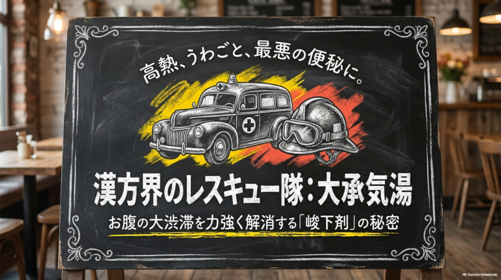 高熱、うわごと、最悪の便秘に。漢方界のレスキュー隊・大承気湯。お腹の大渋滞を力強く解消する「峻下剤」の秘密