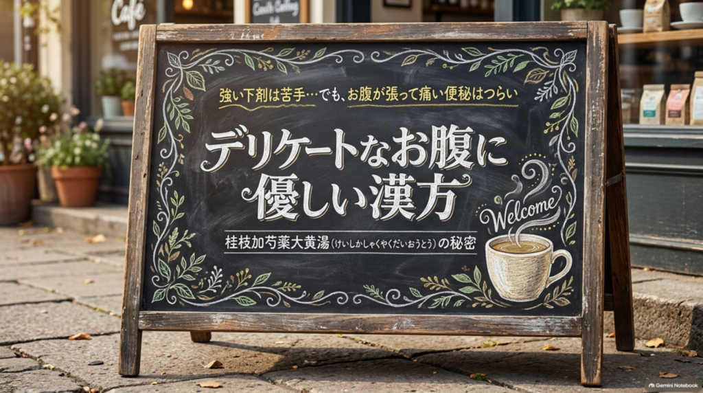強い下剤は苦手…でも、お腹が張って痛い便秘はつらい。デリケートなお腹に優しい漢方、桂枝加芍薬大黄湯(けいしかしゃくやくだいおうとう)の秘密