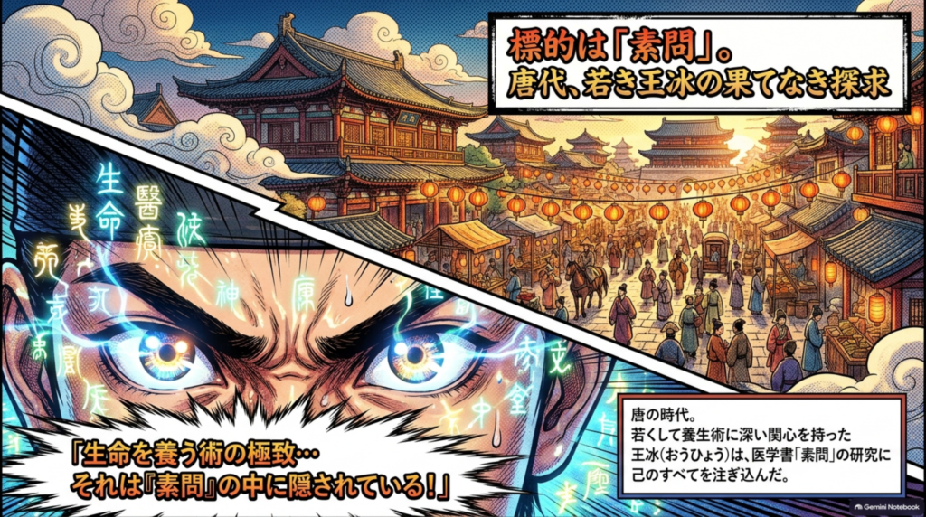 標的は「素問」。唐代、若き王冰の果てなき探求。生命を養う術の極致は『素問』の中に隠されている