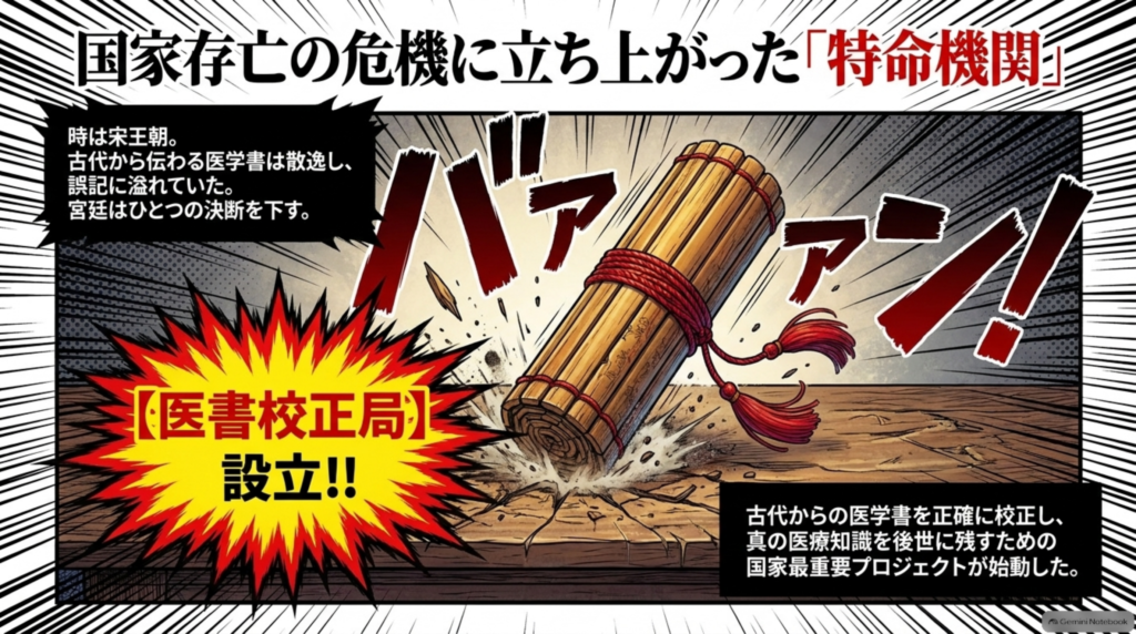 宋王朝、古代から伝わる医学書は散逸し誤記にあふれていた。宮廷は医書を正確に校正する「医書校正局」を設立した