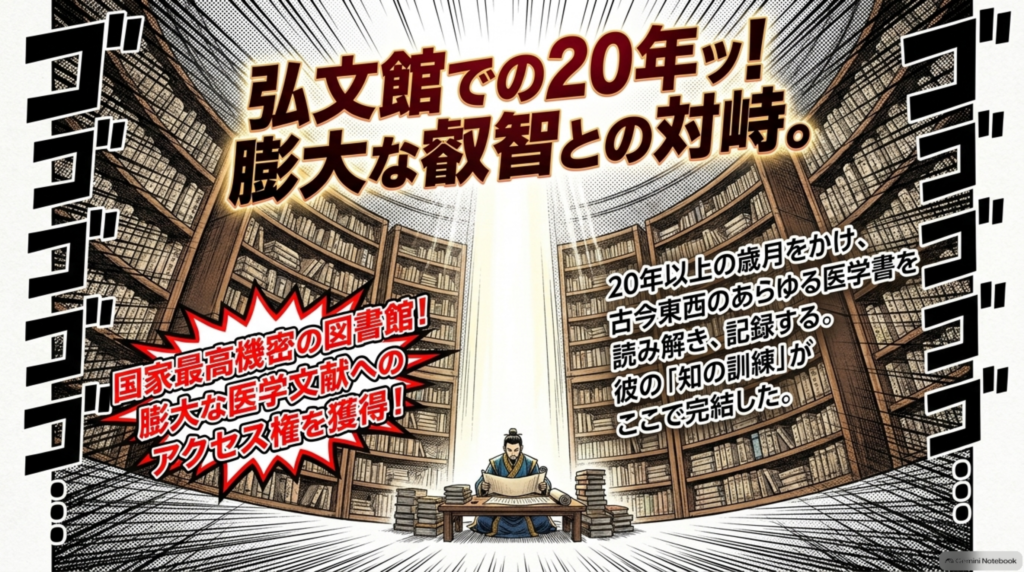 弘文館での20年。国家の図書館で膨大な医学文献に向き合い、古今東西の医学書を読み解き記録した