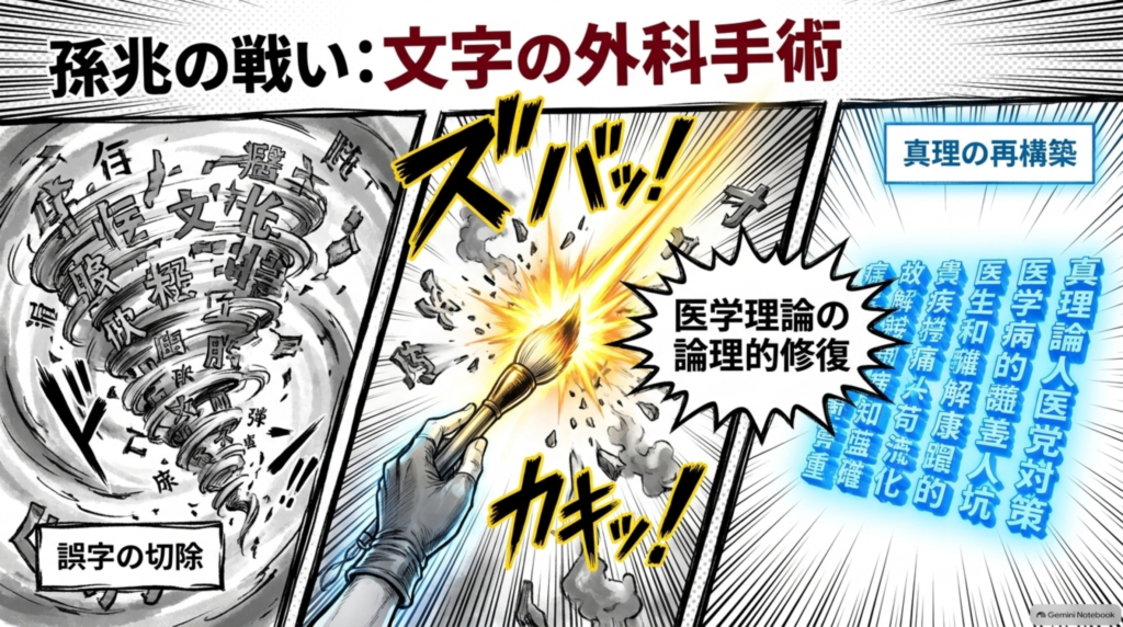 孫兆の戦いは「文字の外科手術」。誤字を切除し、医学理論を論理的に修復して真理を再構築する
