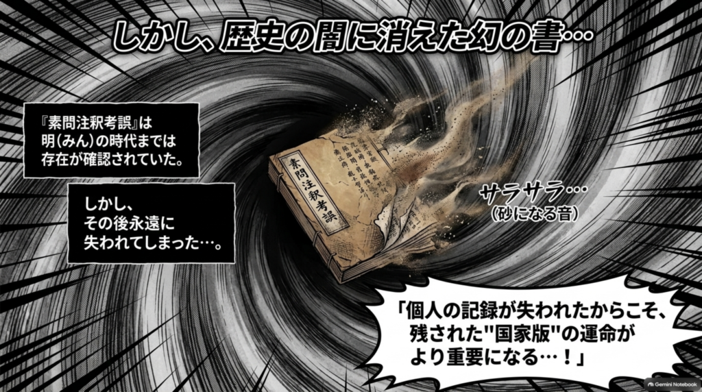 歴史の闇に消えた幻の書。『素問注釈考誤』は明の時代までは存在が確認されていたが、その後失われてしまった