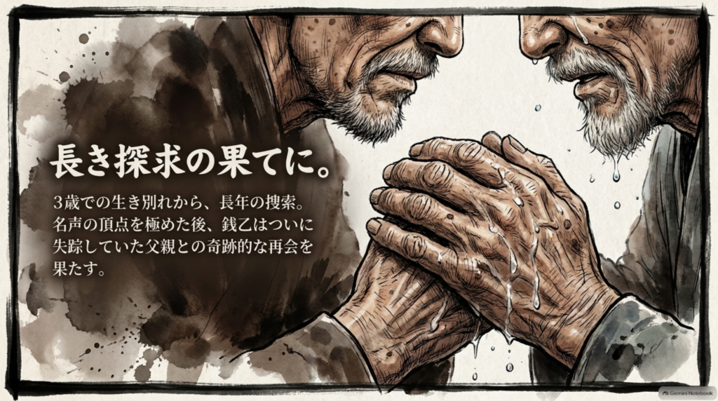 長き探求の果てに。3歳での生き別れから長年の捜索の末、銭乙はついに失踪していた父との再会を果たす