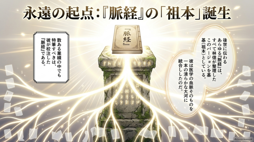 永遠の起点、『脈経』の祖本誕生。後世に伝わるすべての『脈経』は林億が整理した版が基になっている