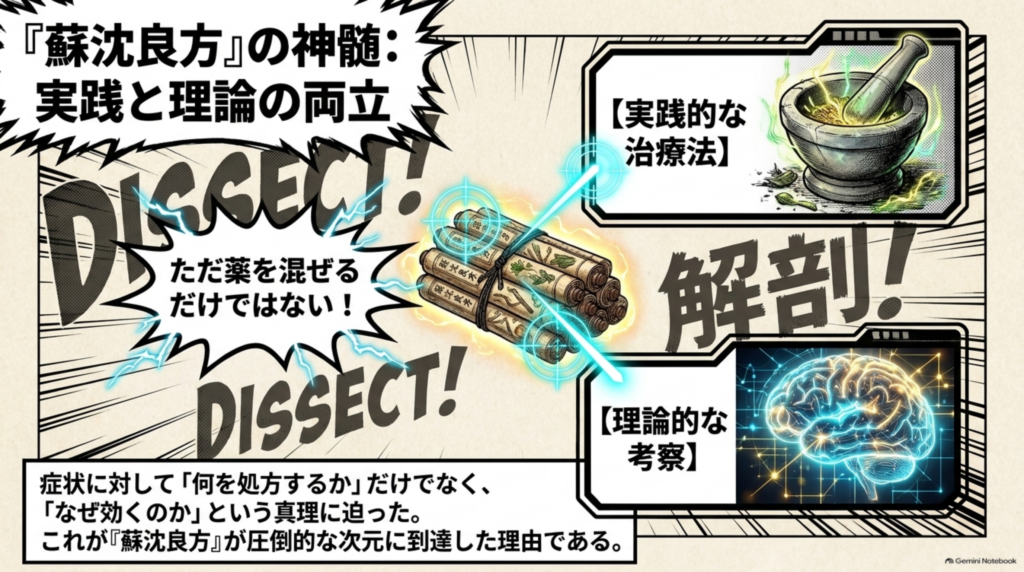 『蘇沈良方』の神髄、実践と理論の両立。何を処方するかだけでなく、なぜ効くのかという真理に迫った