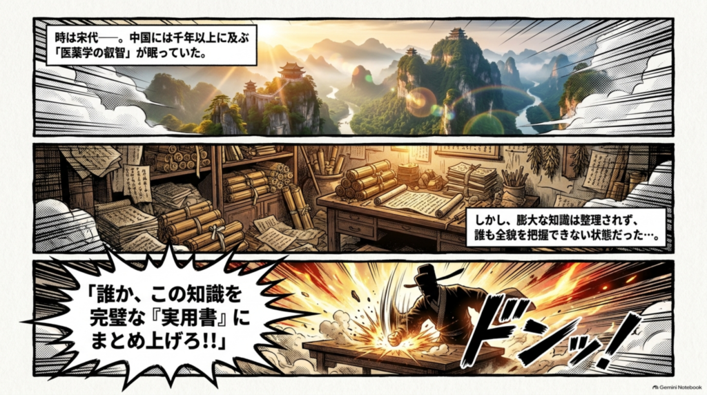千年以上に及ぶ薬の叡智は整理されず散らばっていた。この知識を完璧な「実用書」にまとめる挑戦
