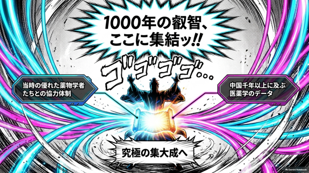 1000年の叡智、ここに集結。優れた薬物学者たちの協力体制と千年分の医学データが究極の集大成へ