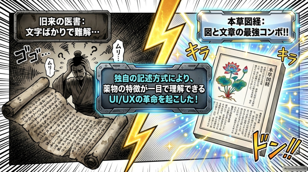独自の記述方式で、薬物の特徴が一目で理解できるようにした『本草図経』